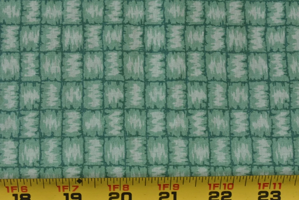 33" Long, Vintage, Green Checks on Green Cotton, Fabric Traditions/1992, P3777 - Image 1 of 4