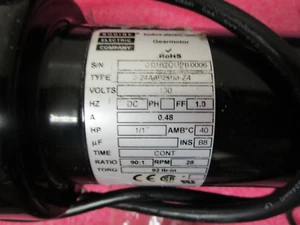 BODINE 24A4BEPM-Z4 Gearmotor 130V .48 100inlb torque 90:1 ratio 1/1   hp - Picture 1 of 15