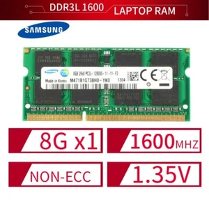Samsung 8Go 4Go 2Go DDR3L 1600MHz PC3L-12800S 204Pin 1.35V Laptop Mémoire RAM FR - Photo 1/10