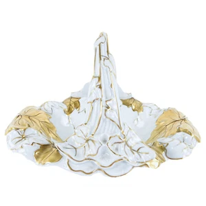 Von Schierholz Deutsch Antik Porzellan Gold Vergoldet Korb Blumenmuster Motiv - Bild 1 von 5