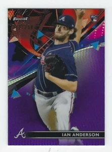 2021 Topps Finest #45 Ian Anderson refractor púrpura radiocontrol #'d 221/250 ~ Braves - Imagen 1 de 2