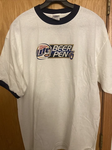 Milwaukee Brewers Miller Lite Beer Pen MLB Ring T Shirt (New) (Size XL) Cover