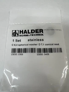 HALDER 23050.0306 SPHERICAL WASHER 23050.0406 CONICAL SEAT STAINLESS / 3 sets - Picture 1 of 6