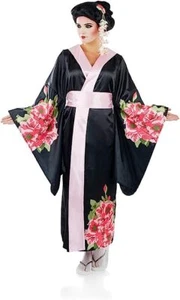 Womens Geisha Girl Costume S - XXL Ladies Japanese Kimono Oriental Fancy Dress - Picture 1 of 5