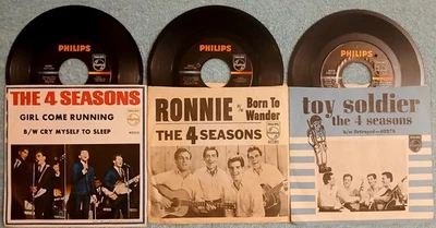 1965 Four Seasons Three Picture Sleeves- Girl Come Running- Philips 40305 7" NM- - Image 1 of 4