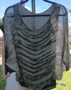 Blusa donna Aquavita taglia S grigia manica corta top camicia casual leggera - Foto 1 di 12