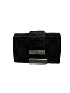 Gucci Key Wallet Key Case 6 Hooks Leather Black USED T1728-8 - Picture 1 of 23