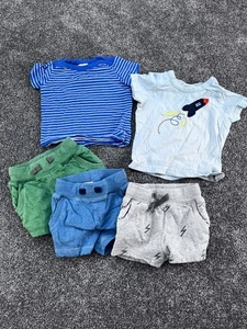 Boys Hanna Andersson Lot 5 pieces-2 t-shirts 3 shorts Size 60 US 3-6 months - Picture 1 of 13