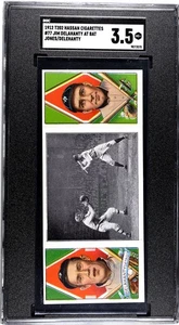 Tarjeta de béisbol 1912 T202 #77 Hassan Cigarette Jim Delahanty David Jones SGC 3,5 - Imagen 1 de 2