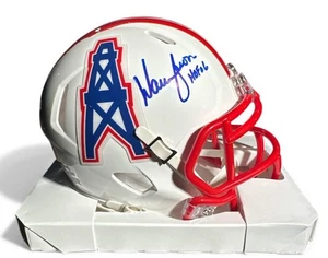 Warren Moon Signed Houston Oilers Speed Mini Helmet Inscribed "HOF 06" (PSA) - Picture 1 of 8