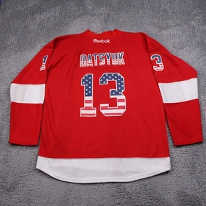 Maglia Reebok Datsyuk Detroit Red Wings taglia Large rossa bandiera USA PATRIOTTICA RARA - Foto 1 di 20