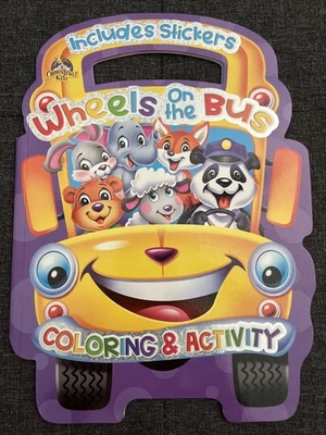 CrownJewlz Kidz Wheels On The Bus Coloring & Sticker Activity Book Pre-K Kids Foto 1 de 4