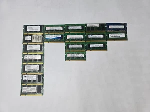 Laptop RAM Partia 18 DDR DDR2 DDR3 256MB 512MB 1GB SODIMM - Zdjęcie 1 z 4