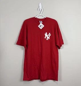 Vintage Mens Starter New York Yankees Baseball MLB T-Shirt Sz L Logo Red Y2K New - Picture 1 of 7