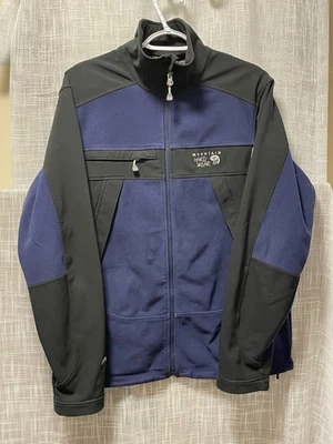 Jaqueta de lã Mountain Hardwear masculina preta azul vintage corta-vento Airshield M - Imagem 1 de 4