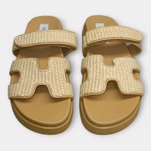 Steve Madden Women's Mayven Slide Sandal, Natural Raffia - US 6 - Picture 1 of 8