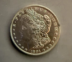1891 Morgan Dollar About Uncirculated - Picture 1 of 2