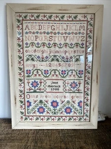 Vintage Framed Embroidered Sampler 1988 - Picture 1 of 5