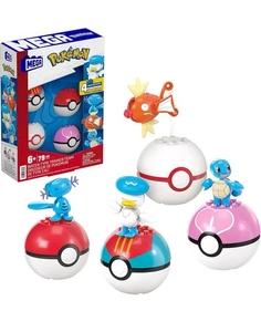 MEGA Pokémon Action Figur Gebäude Spielzeug Set, Wassertrainer Team mit 79 Teilen... - Bild 1 von 5
