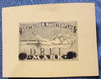 Raketenpost Vignette Deutsches Reich  Raketenflug 3 Mark - Bild 1 von 2