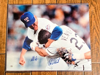 Nolan Ryan And Robin Ventura Signed 16x20 The Fight Photo PSA - Image 1 of 4