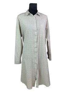 Anthropologie MAEVE Gr. S beige kariert Crinkled Button Up Boho Midi Kleid - Bild 1 von 14