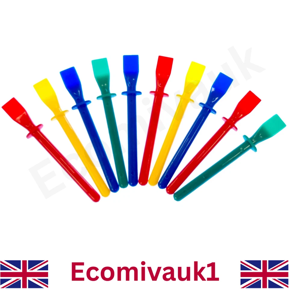 10X Coloured Plastic PVA Glue Paste Spreaders Adhesive Spatula Kids Art Craft - Image 1 of 4