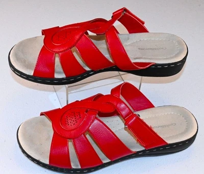 Sandalia Croft & Barrow para mujer cómoda talla 8,5 M roja usada Foto 1 de 4