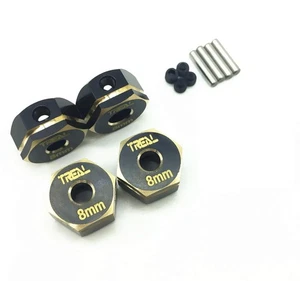 Treal Brass Hex Adapter Wheel hubs(4)(8mm) for Element RC Enduro (Black) - Picture 1 of 3