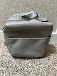 Mina Baie Stevie Vegan Leather Backpack Full Diaper Bag in Gray Silver Hardware - Picture 1 of 8