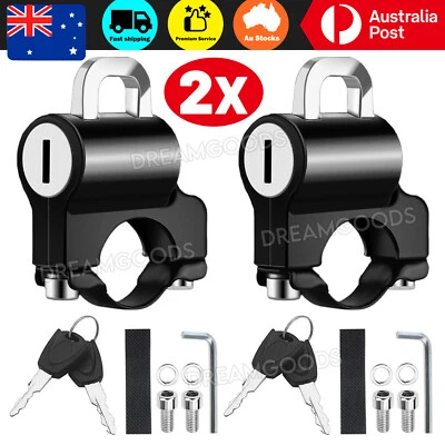 2X Helmet Lock Anti-Theft Padlock Universal for Motorcycle Motorbike NEW - image 1 of 4