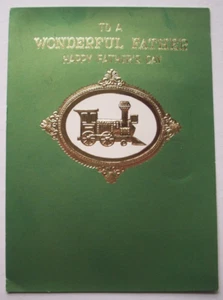 Biglietto di auguri festa del papà vintage Hallmark motore treno in rilievo *UU13 - Foto 1 di 3