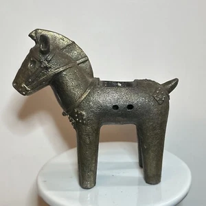 Vintage Cast Metal Silver Tone Horse Incense Burner Made in Japan 4" No Saddle - Picture 1 of 7