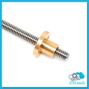 1/2-10 Stainless Steel ACME Threaded Rod Lead Screw w/ Brass Nut 12" 24" 36" 48" - Picture 1 of 4