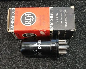 RCA RADIOTRON US NAVY CRC-12SR7 WW2 VINTAGE ELECTRON TUBE - Picture 1 of 8