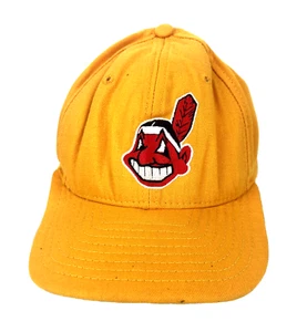 Cleveland Indians Snapback Hat Chief Wahoo New Era Truckers Gorra Amarilla De Colección - Imagen 1 de 10