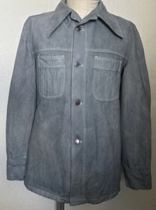 Men’s 1970s Grey Denim Jacket Western Cowboy Disco Style Cotton European 38-40 M - Picture 1 of 9