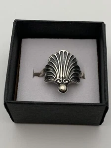 Vtg 1950’s JM Joseph Masaniello .925 Shell Ring Sz 6.5 Top Is .75”x.5” 3.8g - Picture 1 of 10