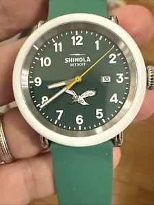 Rare Limited Edition Shinola Philadelphia Eagles Kelly-Green NFL Watch Fantastic - Picture 1 of 15