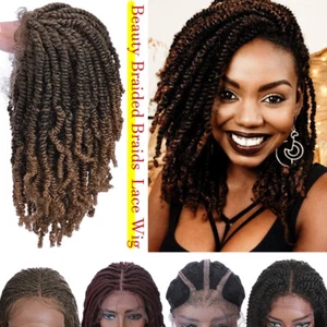 Faux Locs Dreadlocks Crochet Braided Lace Wig Twisted Hair Wigs Synthetic Piece - Picture 1 of 42