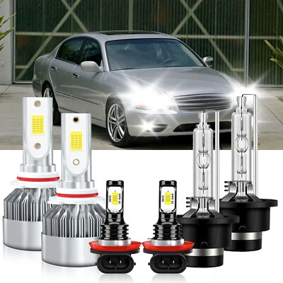 Kit de faros antiniebla altos bajos 6000K LED HID para Infiniti Q45 2005-2006 Foto 1 de 4