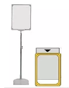 PIANTANA ASTA TELESCOPICA 30+30 CM CORNICE A4 PORTA PREZZO MESSAGGI PROMOZIONE - Foto 1 di 1