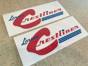 Crestliner Vintage Fishing Boat Decal 15" 2-PAK FREE SHIP + FREE Fish Decal! - Picture 1 of 1