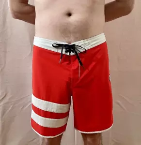 Hurley Block Party Slub Size 32 Coral & Beige Phantom Swim Trunks Board Shorts - Picture 1 of 13