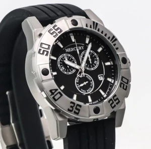 MERCURY • Swiss Chronograph Watch • Stainless Steel Quartz• ME10225-SX-3 • Black - Picture 1 of 11