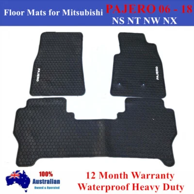 Heavy duty Floor Mats Tailored for Mitsubishi PAJERO NS NT NW NX 2006 - 2022 - image 1 of 3