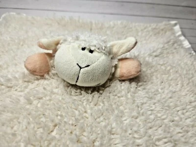 Cobertor de segurança Stephan Baby Off-White cordeiro ovelha pelúcia amoroso encadernação de cetim  - Imagem 1 de 4