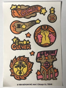 1984 Mark 1 Scratch N Sniff Lot of 3 Sheets! - Zodiac GEMINI Twin Astrology READ - Picture 1 of 2