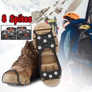 Ice Crampons Snow Grips Anti Slip Studs Cleats Spikes Grippers On Over Shoe Boot - Picture 1 of 18