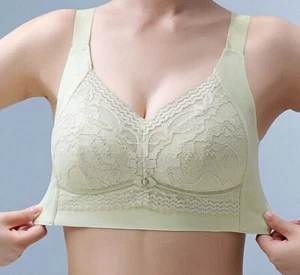 Damen Volldeckender BH Mesh Push Up Blumen Dünne Spitze Kabellos Unterwäsche 6891 - Bild 1 von 31